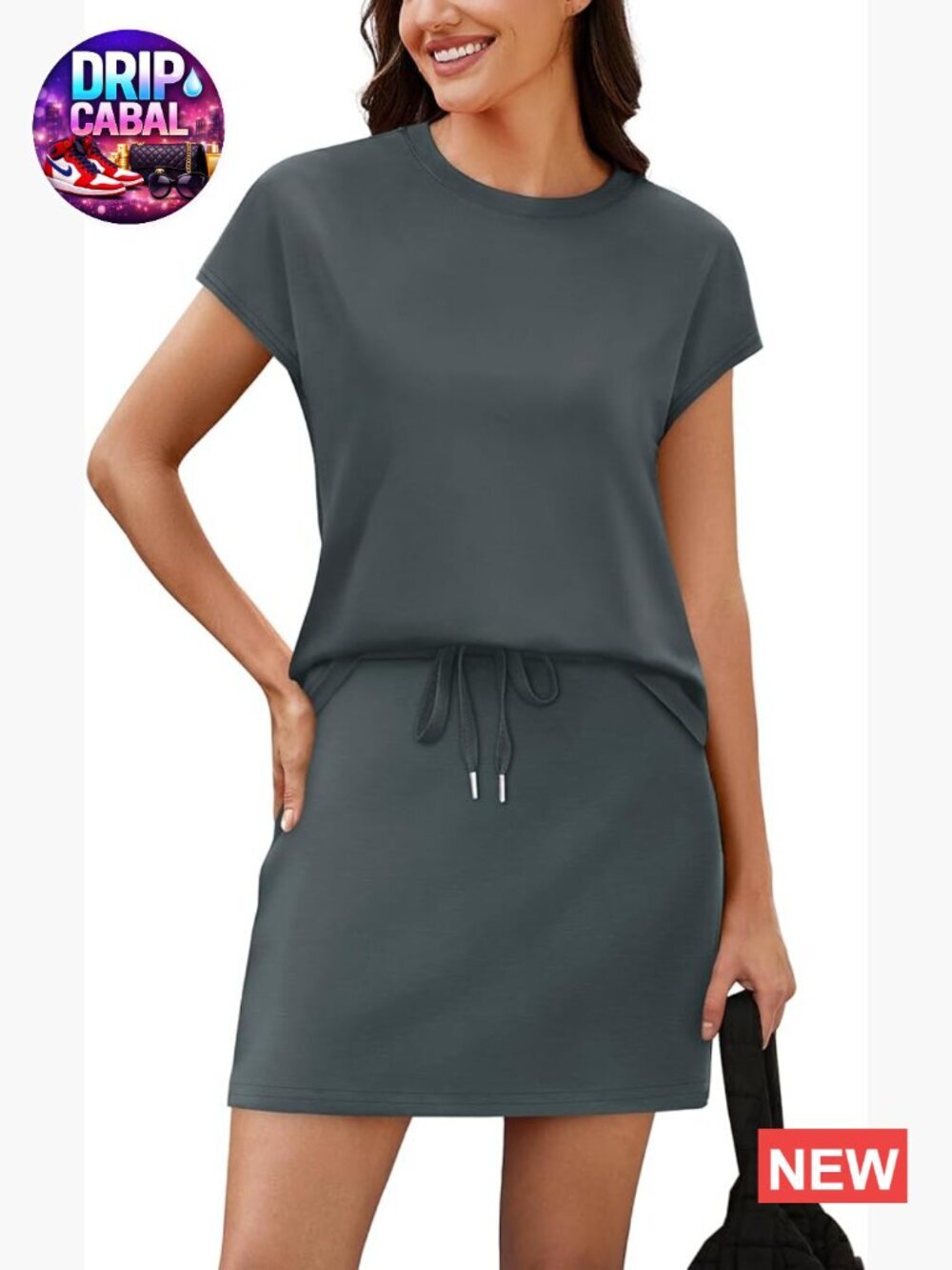 Two Piece Skirt Set with Cap Sleeve Top and Tennis Skort with Pockets